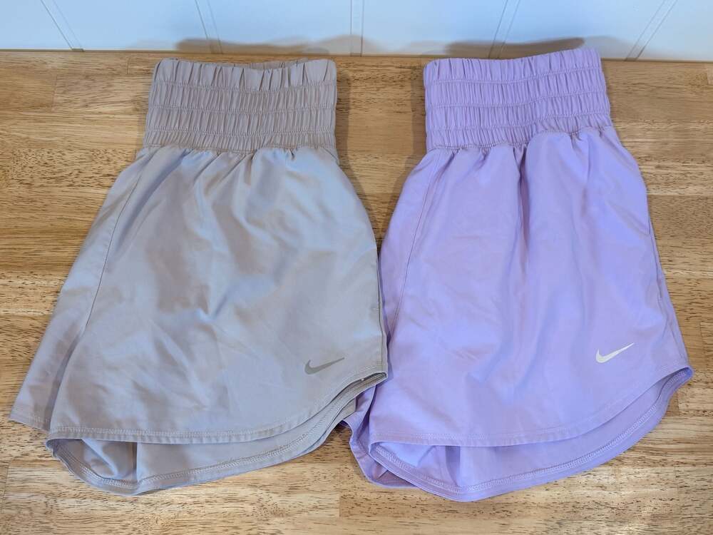 Nike Women's Athletic Shorts - Taupe & Lavender Purple